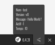Symfony debug toolbar with extra data via yaml config